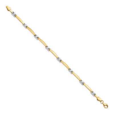 14K Yellow Gold 4mm Fancy Link Chain Bracelet – view 3