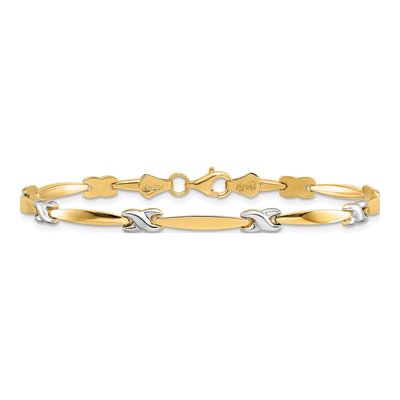 14K Yellow Gold 4mm Fancy Link Chain Bracelet – view 4
