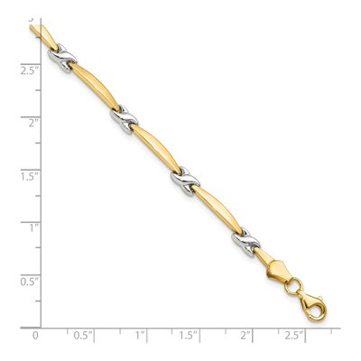 14K Yellow Gold 4mm Fancy Link Chain Bracelet – view 5