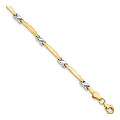 14K Yellow Gold 4mm Fancy Link Chain Bracelet