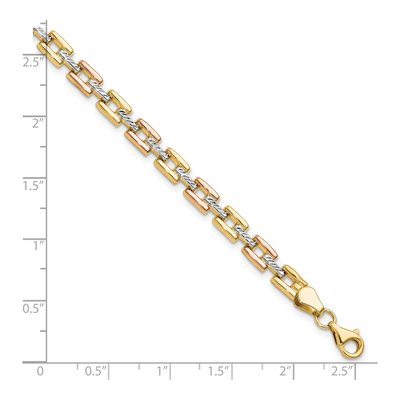 14K Yellow Gold Diamond-Cut Fancy Bracelet – view 5