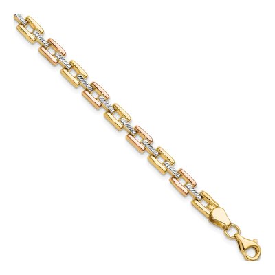 14K Yellow Gold Diamond-Cut Fancy Bracelet