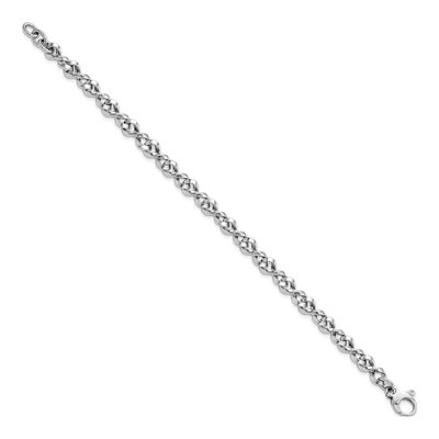 14K White Gold Fancy Twisted Link Bracelet – view 3