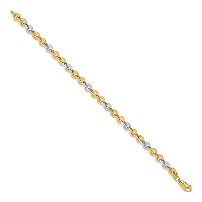 14K White Gold 4mm Circle Link Chain Bracelet – view 3