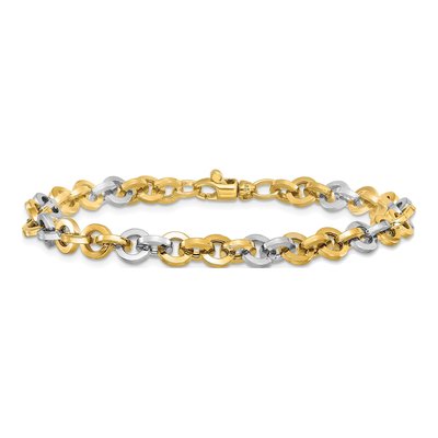 14K White Gold 4mm Circle Link Chain Bracelet – view 4