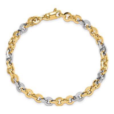 14K White Gold 4mm Circle Link Chain Bracelet – view 6