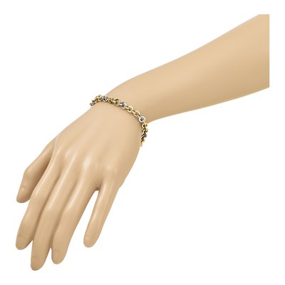 14K White Gold 4mm Circle Link Chain Bracelet – view 7