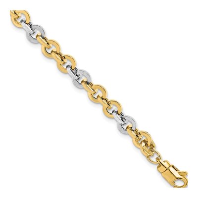 14K White Gold 4mm Circle Link Chain Bracelet