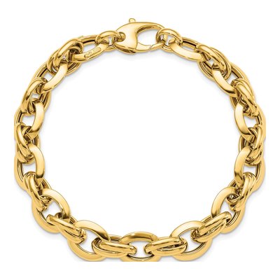 14K Gold Polished Fancy Link Bracelet – view 5