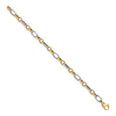 14K Two-Tone Gold Fancy Link Bracelet – view 3