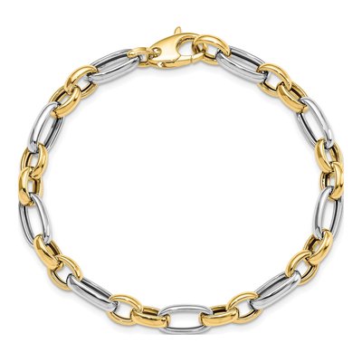 14K Two-Tone Gold Fancy Link Bracelet – view 5