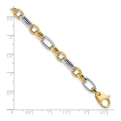 14K Two-Tone Gold Fancy Link Bracelet – view 6