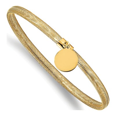 14K Yellow Gold Stretch Mesh Circle Bracelet