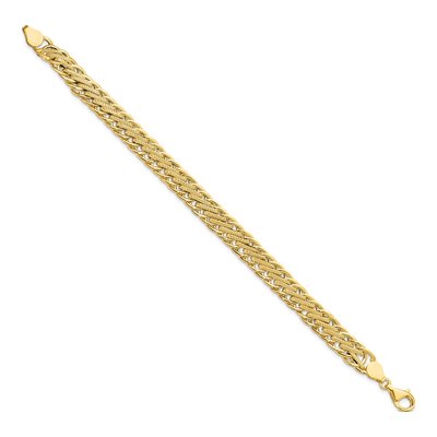 14K Yellow Gold Textured Fancy Link Bracelet – view 3