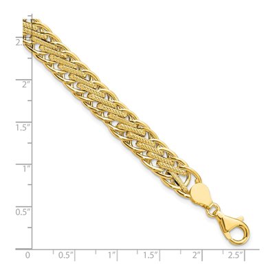 14K Yellow Gold Textured Fancy Link Bracelet – view 5
