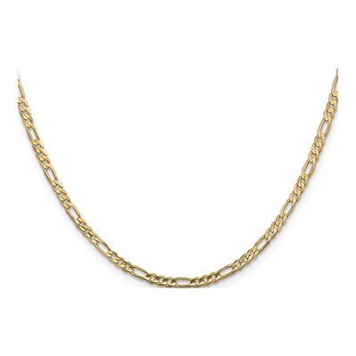 14K Yellow Gold 3mm Concave Open Figaro Chain – view 2