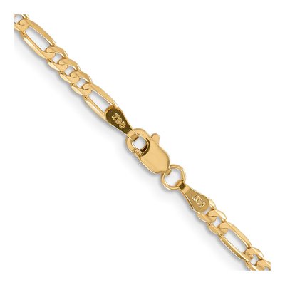 14K Yellow Gold 3mm Concave Open Figaro Chain – view 3