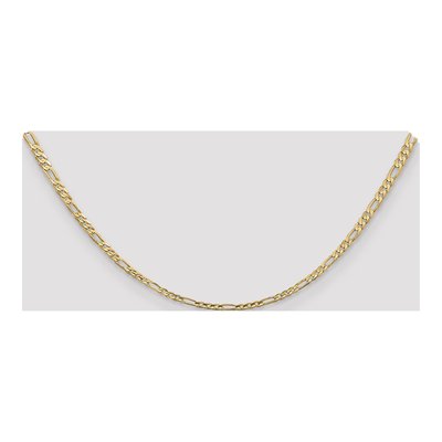 14K Yellow Gold 3mm Concave Open Figaro Chain – view 4