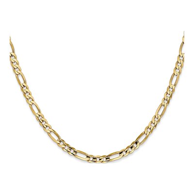 14K Yellow Gold 4mm Concave Open Figaro Chain – view 2
