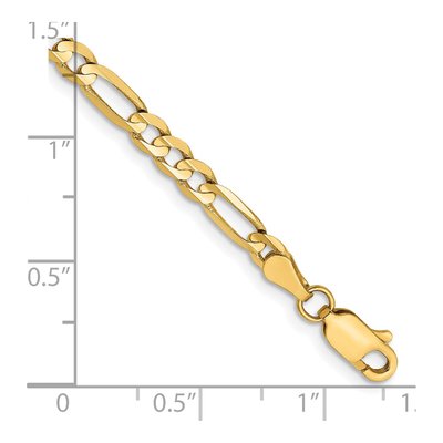 14K Yellow Gold 4mm Concave Open Figaro Chain Bracelet – view 3
