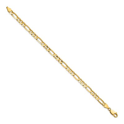 14K Yellow Gold 4.5mm Concave Open Figaro Chain Bracelet – view 2