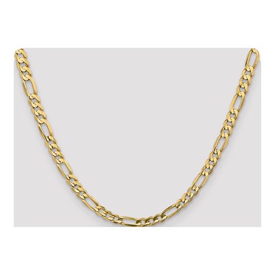 14K Yellow Gold 5.5mm Concave Open Figaro Chain – view 4