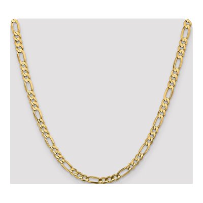 14K Yellow Gold 5.5mm Concave Open Figaro Chain – view 4