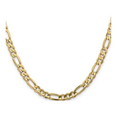 14K Yellow Gold 5.5mm Concave Open Figaro Chain – view 2