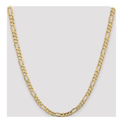 14K Yellow Gold 5.5mm Concave Open Figaro Chain – view 4