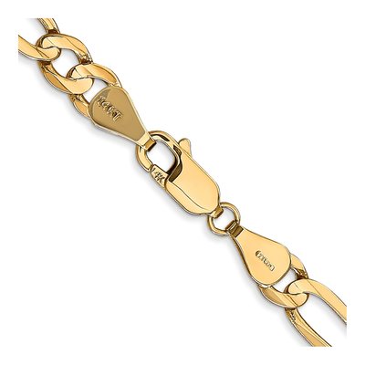 14K Yellow Gold 5.5mm Concave Open Figaro Chain – view 3
