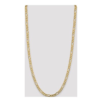 14K Yellow Gold 5.5mm Concave Open Figaro Chain – view 4