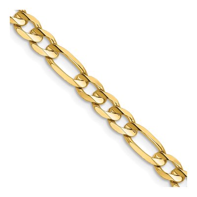 14K Yellow Gold 5.5mm Concave Open Figaro Chain