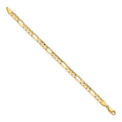 14K Yellow Gold 5.5mm Concave Open Figaro Chain Bracelet – view 2