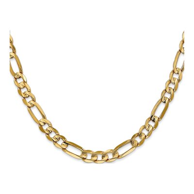 14K Yellow Gold 6mm Concave Open Figaro Chain – view 2