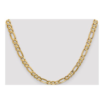 14K Yellow Gold 6mm Concave Open Figaro Chain – view 4
