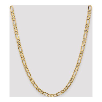 14K Yellow Gold 6mm Concave Open Figaro Chain – view 4