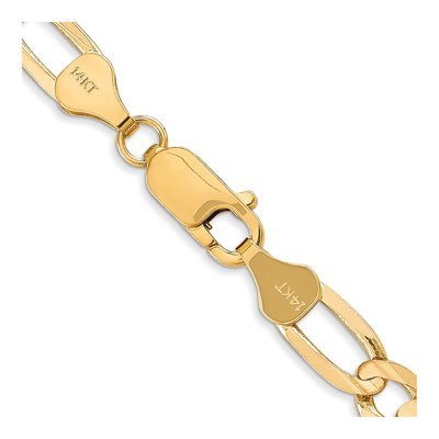14K Yellow Gold 6mm Concave Open Figaro Chain – view 3
