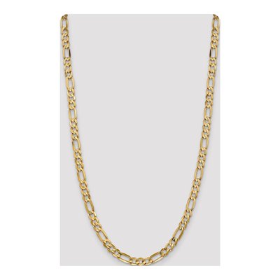 14K Yellow Gold 6mm Concave Open Figaro Chain – view 4
