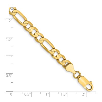 14K Yellow Gold 6mm Concave Open Figaro Chain Bracelet – view 3