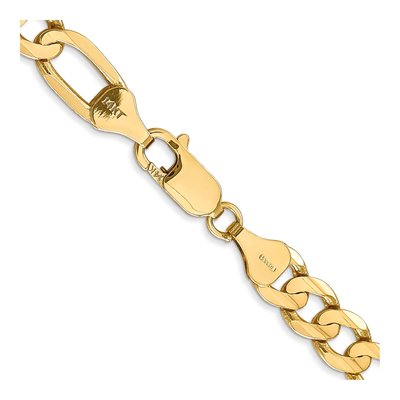 14K Yellow Gold 6.75mm Concave Open Figaro Chain – view 3