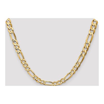 14K Yellow Gold 6.75mm Concave Open Figaro Chain – view 4