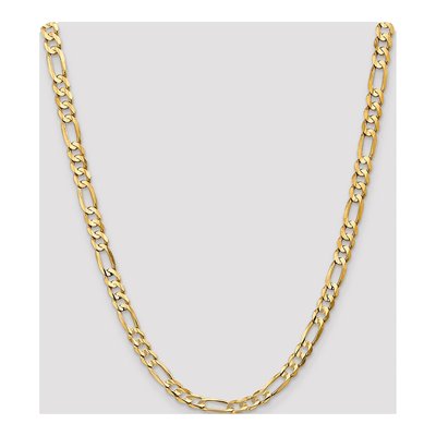 14K Yellow Gold 6.75mm Concave Open Figaro Chain – view 4