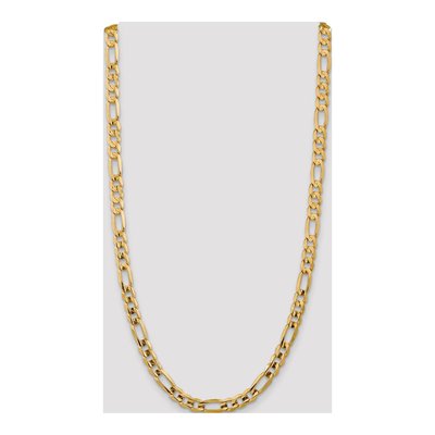 14K Yellow Gold 7.5mm Concave Open Figaro Chain – view 4