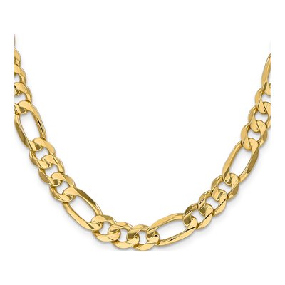 14K Yellow Gold 8.75mm Concave Open Figaro Chain – view 2