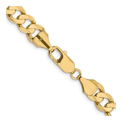 14K Yellow Gold 8.75mm Concave Open Figaro Chain – view 3