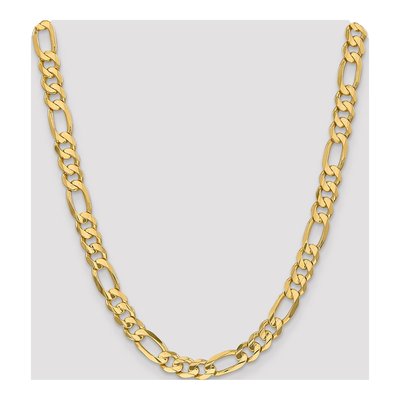 14K Yellow Gold 8.75mm Concave Open Figaro Chain – view 4