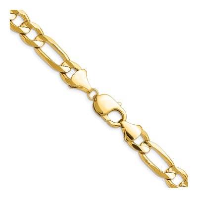 14K Yellow Gold 10mm Concave Open Figaro Chain – view 3
