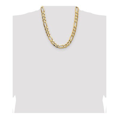 14K Yellow Gold 10mm Concave Open Figaro Chain – view 4