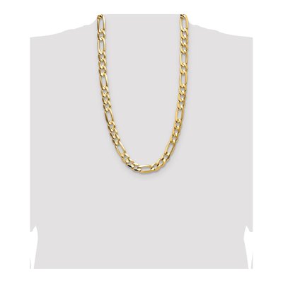 14K Yellow Gold 10mm Concave Open Figaro Chain – view 4