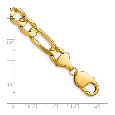 14K Yellow Gold 10mm Concave Open Figaro Chain – view 5